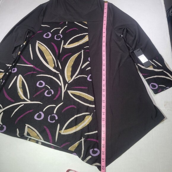 Liv By Habitat Clothes Women Black Abstract Floral Print Tunic Top Size M - Picture 5 of 8